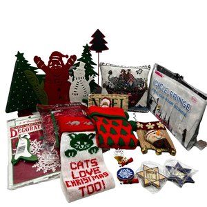 Christmas Stockings Decorations Ornaments Pillow Mixed Lot of 16 Items